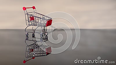 Empty consumer basket with reflection Stock Photo