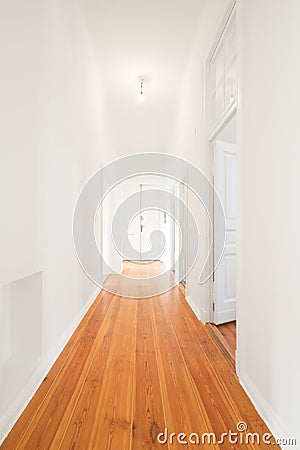 Empty corridor in newly renovated aparment - interior Stock Photo
