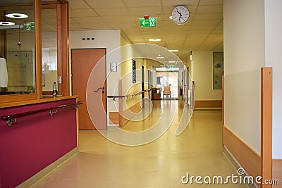 empty corridor at a nursing home in Austria Editorial Stock Photo