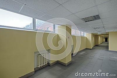 Empty corridor in an office building. Concept: company closure Stock Photo