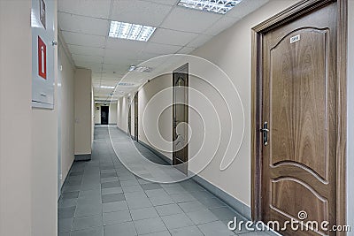 Empty corridor in an office building. Concept: company closure Stock Photo