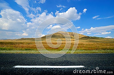 Empty country road Stock Photo