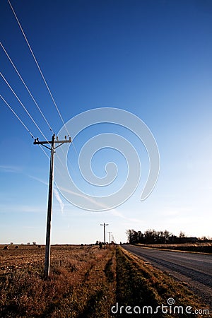 Empty country road in autumn Stock Photo