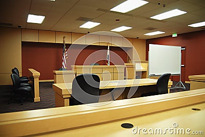 Empty courtroom Stock Photo