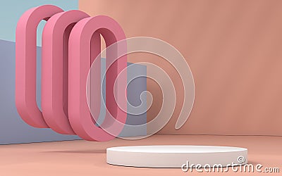 Empty creative object stage, 3d rendering Stock Photo