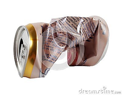 empty crumpled aluminum beer can Editorial Stock Photo