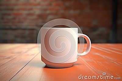 Empty Cup Mockup in Peach fuzz Color Stock Photo