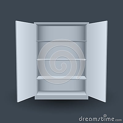 Empty cupboard Vector Illustration