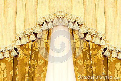 Empty curtain interior decoration Stock Photo