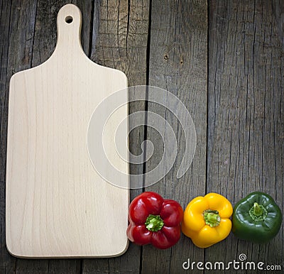 Empty cutting board and paprika Stock Photo