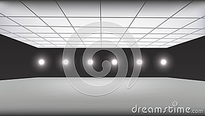 Empty 3d scene with lights Stock Photo