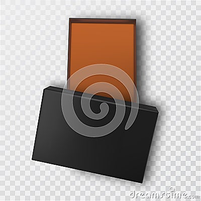 An empty dark gift box Vector Illustration