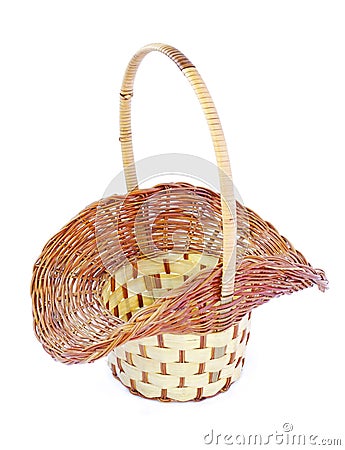 Empty decorative wicker basket Stock Photo