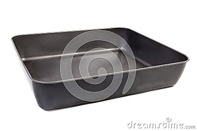 Empty rectangular nonstick oven tray on a white background Stock Photo