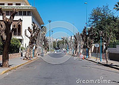 Empty dirty street. Stock Photo