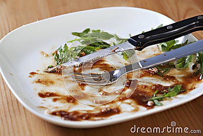 Empty dish after food Stock Photo