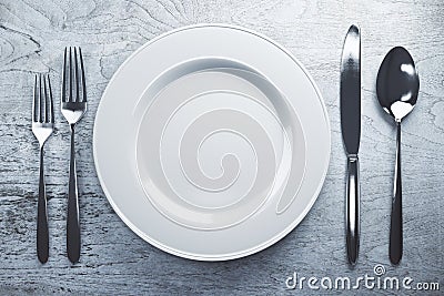 Empty dishware Stock Photo