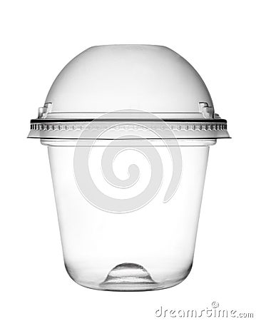 empty disposable plastic cup Stock Photo