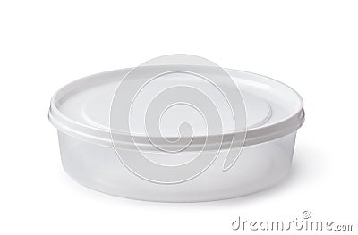 Empty disposable round plastic container Stock Photo