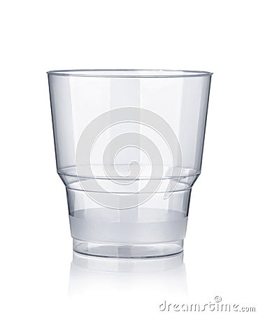 Empty disposable transparent plastic cup Stock Photo