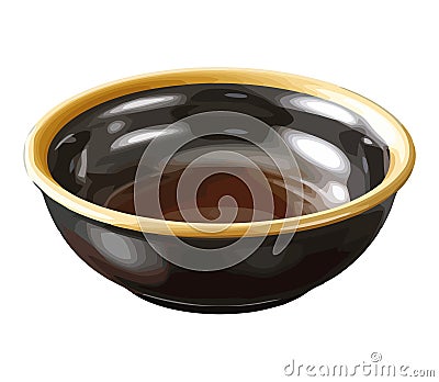 Empty earthenware bowl for gourmet soup meal Vector Illustration