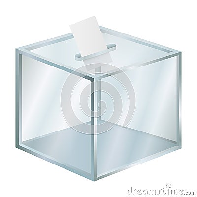 Empty election box mockup, realistic style Vector Illustration