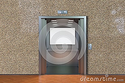 Empty elevator cabin with open doors Cartoon Illustration