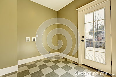 Empty entrance hallway with tile floor Stock Photo