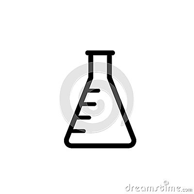 Empty erlenmeyer flask line icon Vector Illustration