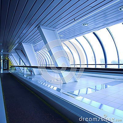 Empty escalator Stock Photo