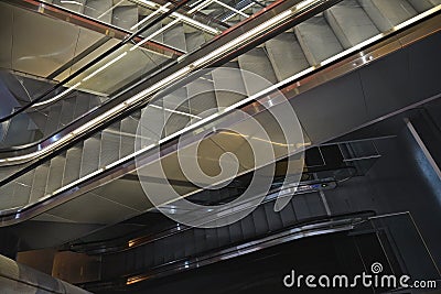 The empty escalator Stock Photo
