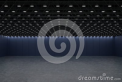 Empty exhibition hall center, convention hall for expo fair trade show booth, 3D rendering Stock Photo
