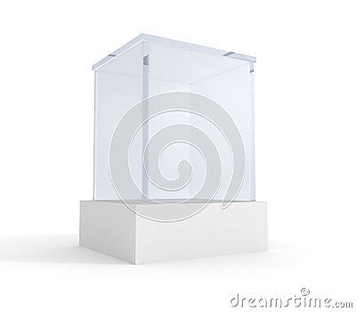 Empty exhibition or museum glass stand Stock Photo