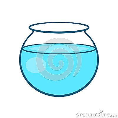 Empty fish bowl icon Vector Illustration