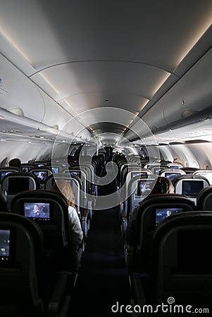 Empty Flight During the COVID19 Coronavirus Pandemic of 2020 Editorial Stock Photo