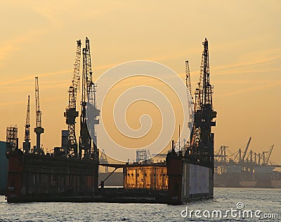 Empty floating dock Stock Photo