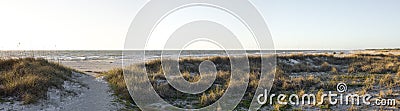 Empty Florida gulf coast beach panoramic Stock Photo