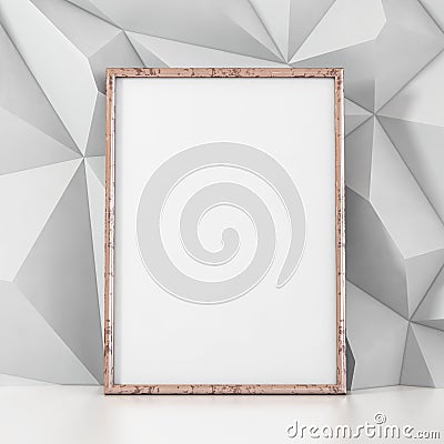 Empty frame on white background - 3D illustration Cartoon Illustration