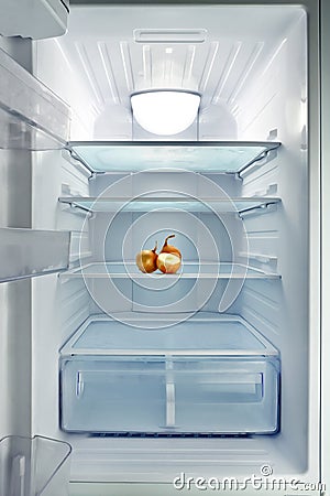 Empty fridge Stock Photo