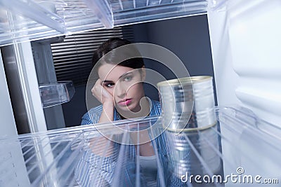 Empty fridge Stock Photo