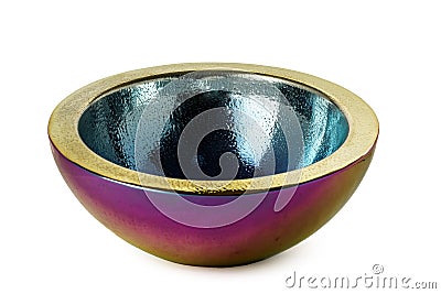 Empty fruit bowl isolated on white background Stock Photo