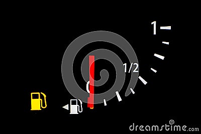 Empty fuel indicator Stock Photo