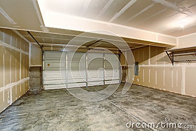 Empty garage in modern apartment building Stock Photo