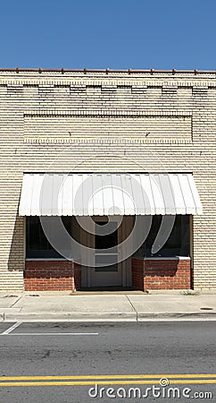 Empty Generic Brick Storefront Downtown Stock Photo
