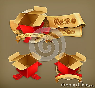 Empty gift boxes, Vector Illustration