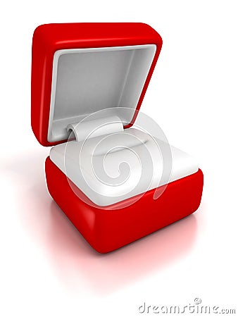 Empty gift jewelry box on white background with reflection Stock Photo