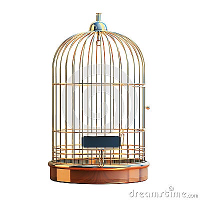 Empty gilded cage Stock Photo