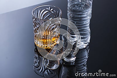 empty glass from drinking alcohol Stock Photo