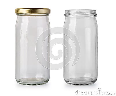 Empty glass jar Stock Photo