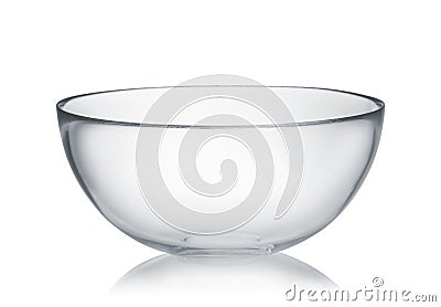 Empty glass mixing bowl Stock Photo